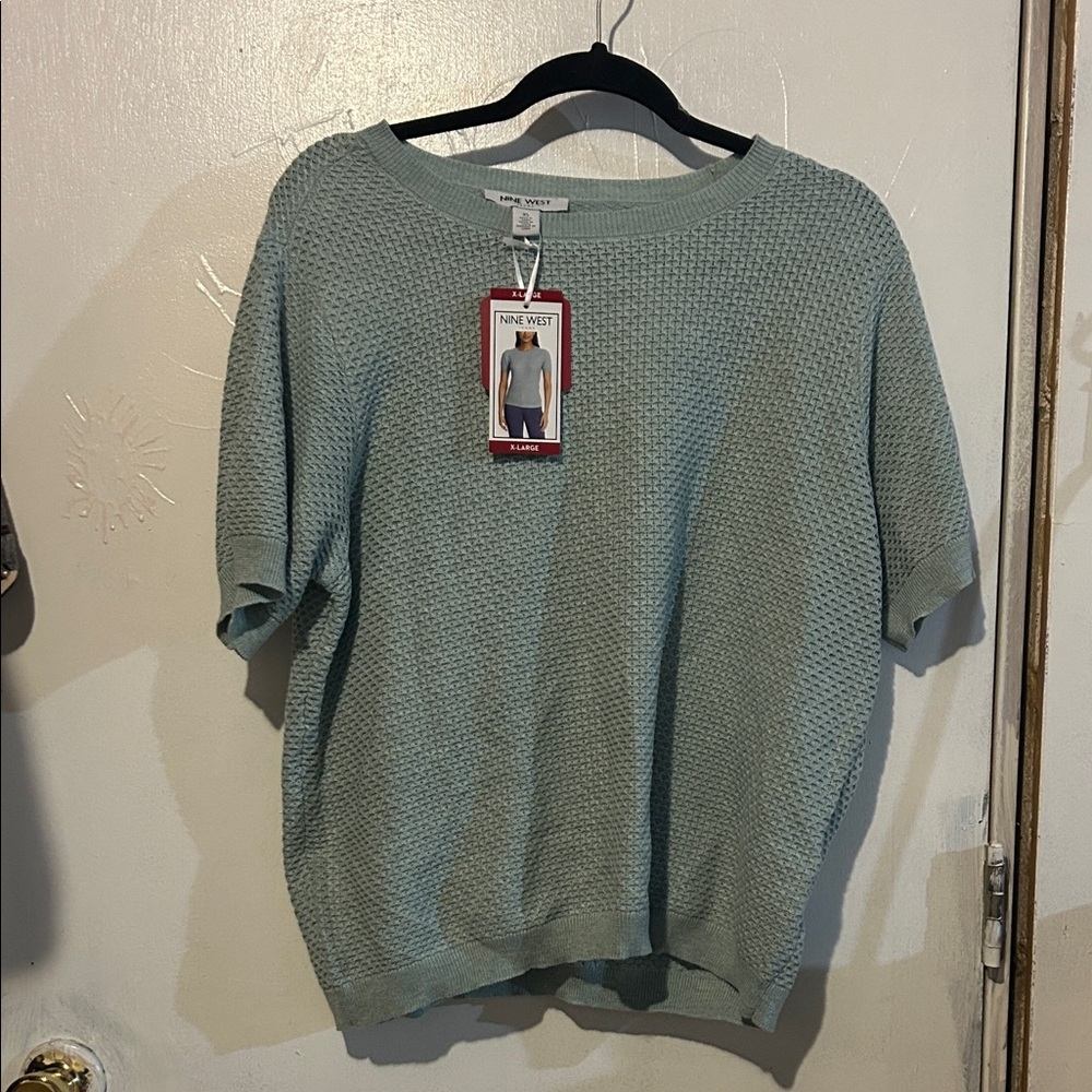Nine West Women's Crew Neck Sweater - Light Green